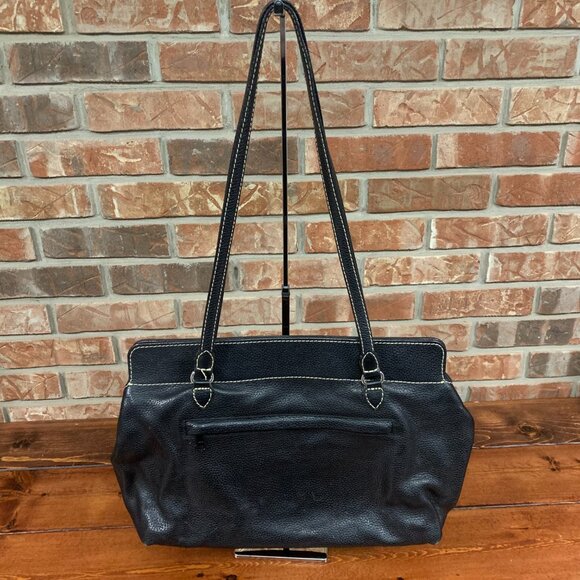 Brighton Pebbled Leather Women's Large Black Shoulder Satchel Bag Purse GUC - Picture 2 of 16